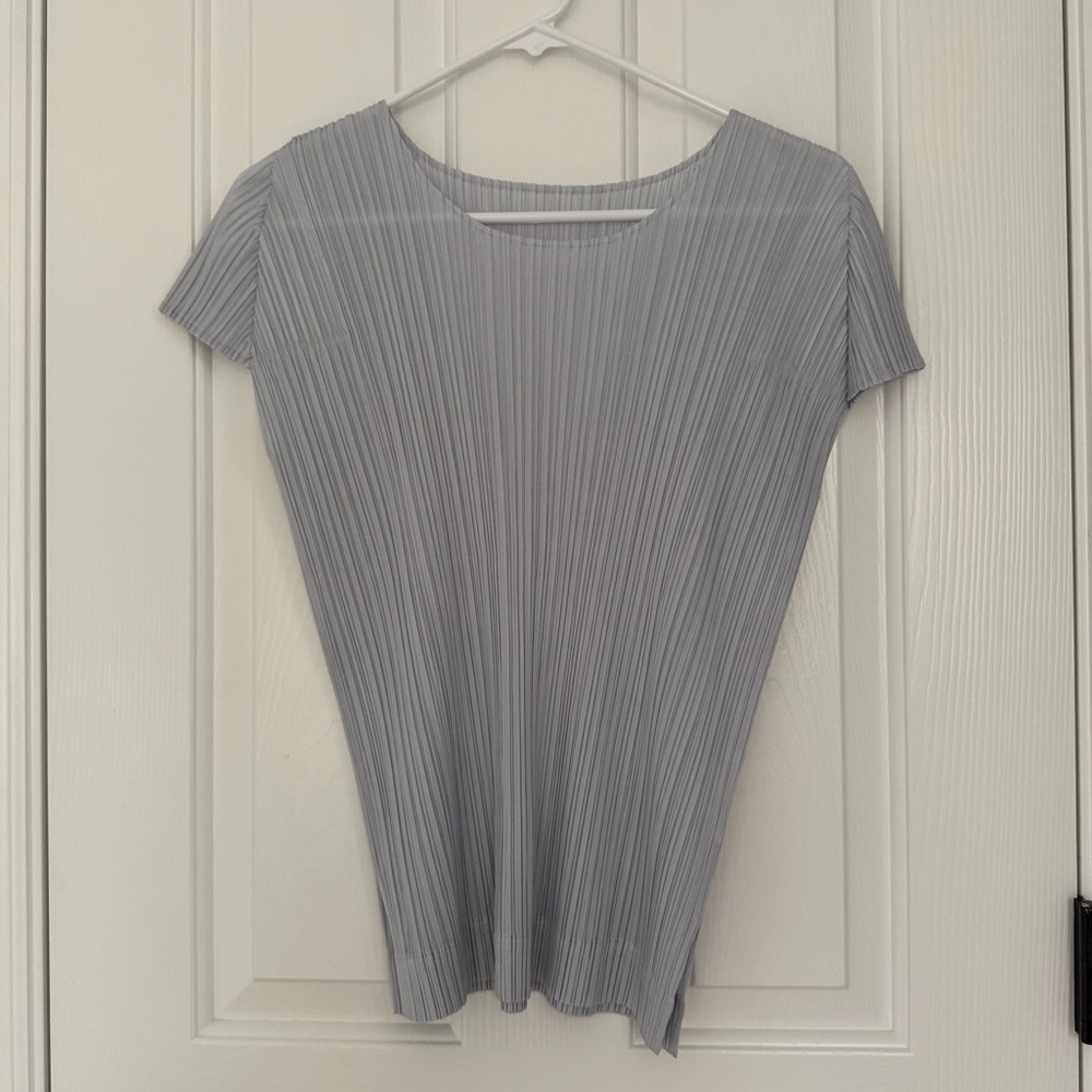 Pleats Please Issey Miyake Silver Top